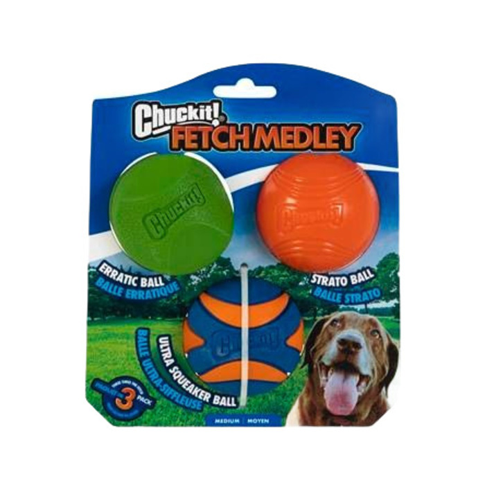 CHUCKİT! FETCH MEDLEY (GEN 2) 3 LÜ KÖPEK OYUN TOPU (ORTA BOY)