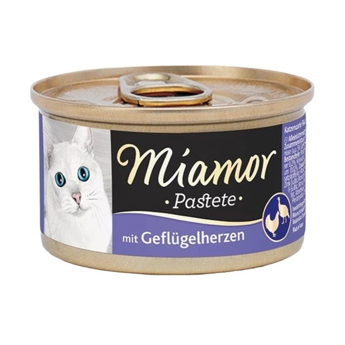 MİAMOR PASTETE YÜREKLİ YETİŞKİN KONSERVE KEDİ MAMASI 85 GR