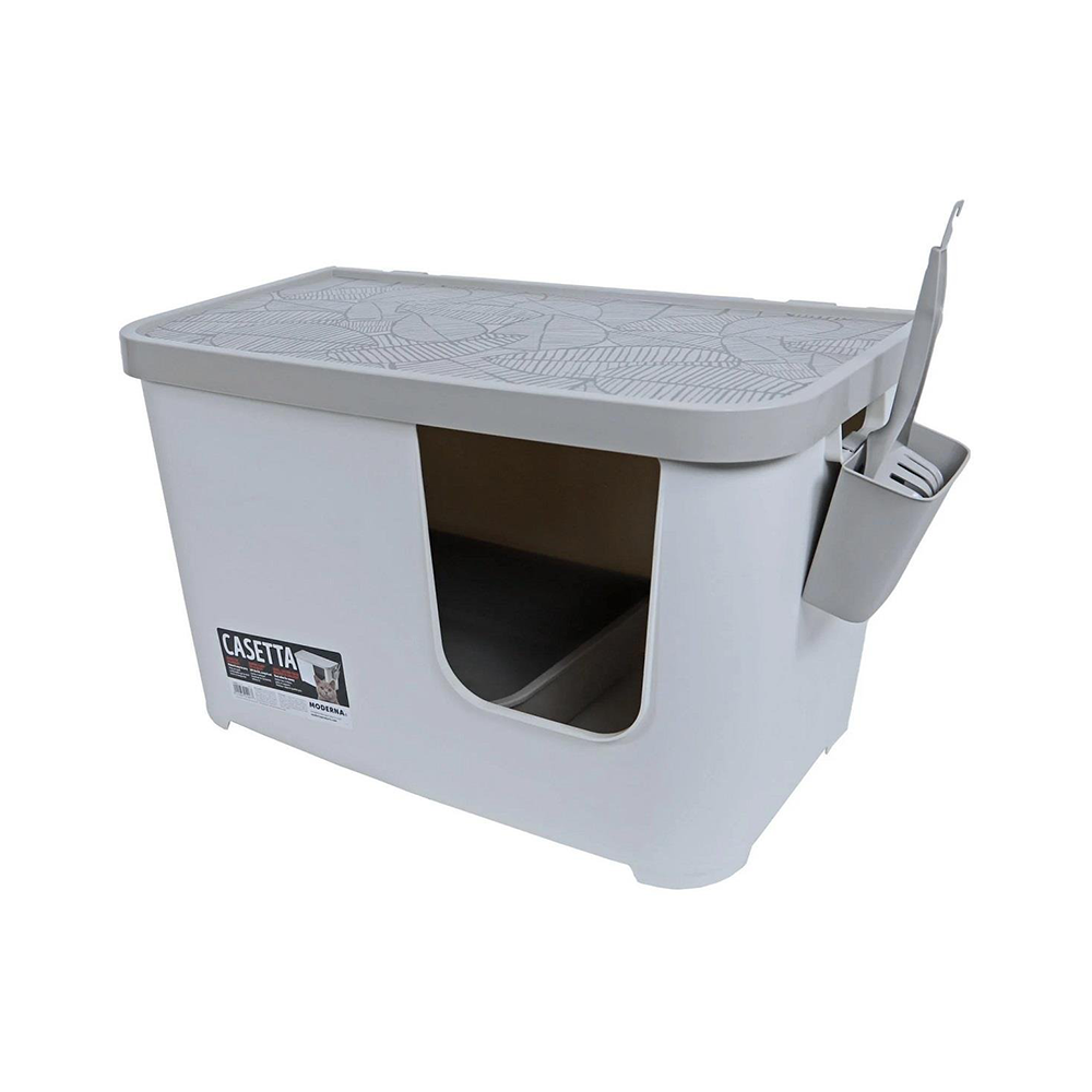 MODERNA CASETTA KAPALI KEDİ TUVALETİ - GRİ BEYAZ 75.7 X 45 X 45 CM