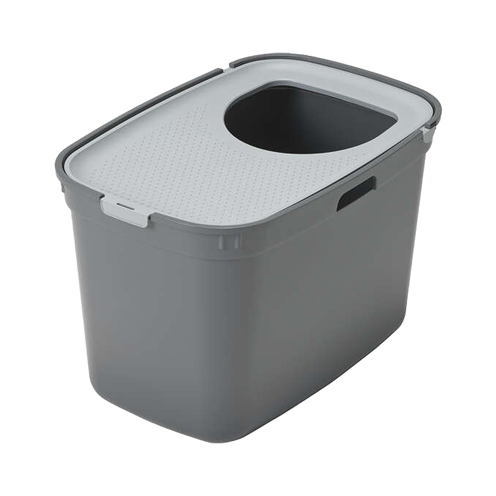 MODERNA TOP CAT KAPALI KEDİ TUVALETİ - GRİ / KOYU GRİ 59 CM