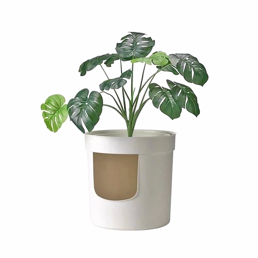 MODERNA HİDDEN PLANTER SAKSI KAPALI KEDİ TUVALETİ - BEYAZ