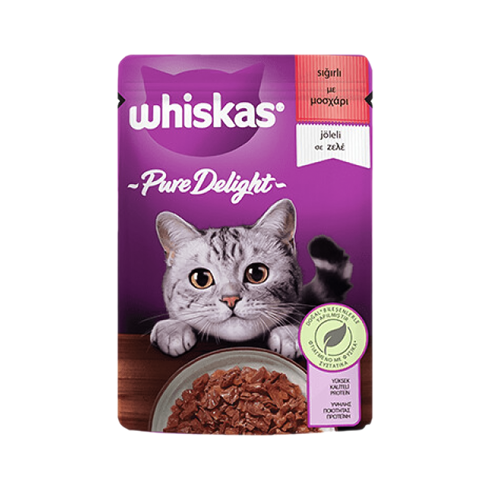WHİSKAS PURE DELİGHT SIĞIRLI POŞET YAŞ MAMA 85G