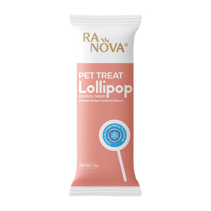 RANOVA TAVUK ETLİ VE KIZILCIKLI ÜRİNER SİSTEM DESTEKLEYİCİ LOLİPOP KEDİ ÖDÜL MAMASI (1,4 G)