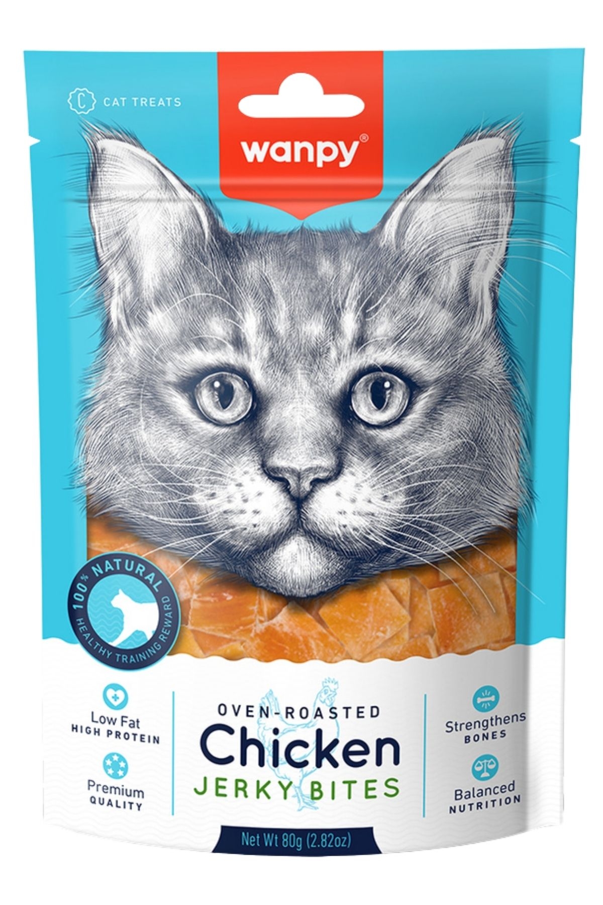 WANPY GERÇEK TAVUK YUMUŞAK KEDİ ÖDÜLÜ 80 GR