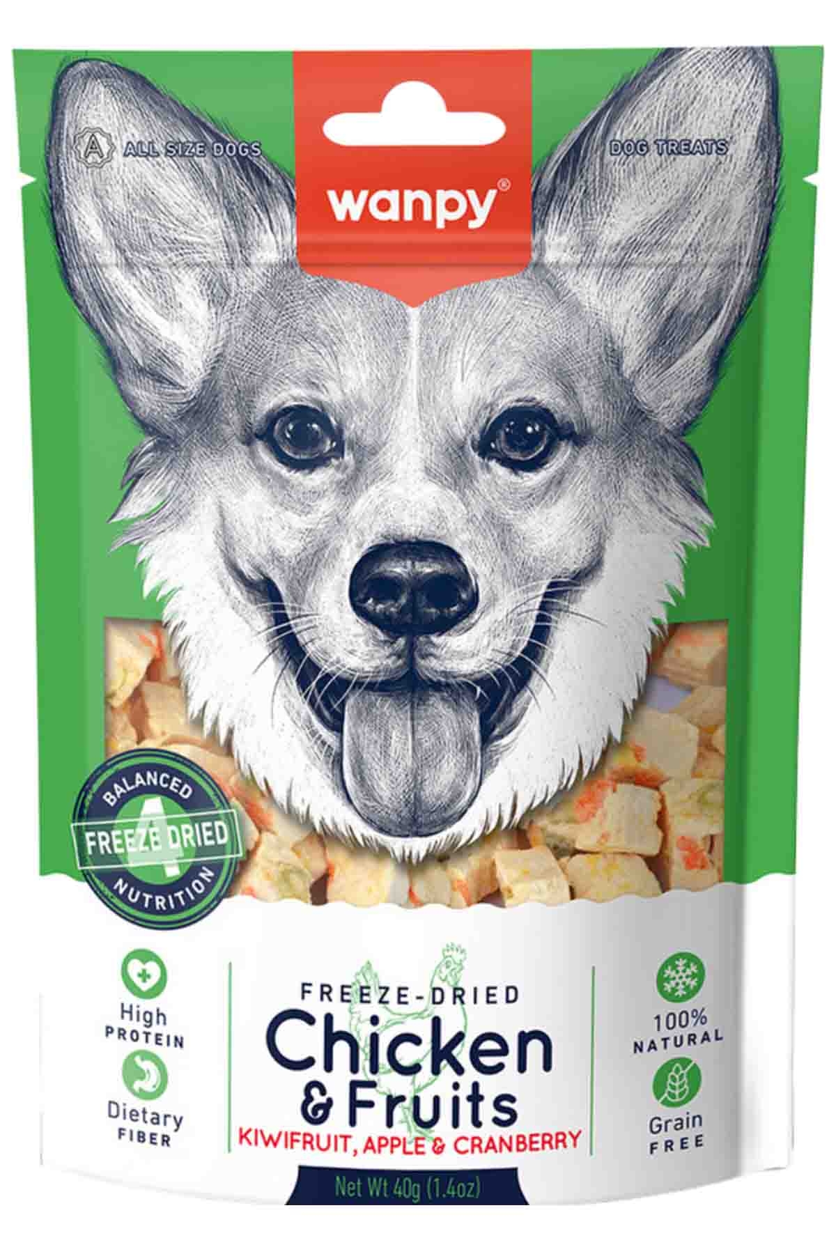 WANPY KÖPEK DONDURULARAK KURUTULMUŞ TAVUK&MEYVE 40G