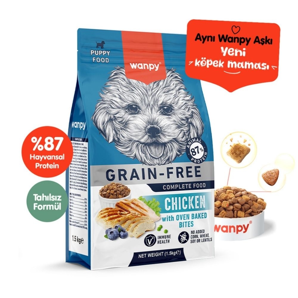 WANPY TAHILSIZ TAVUKLU YAVRU KÖPEK MAMASI 1,5 KG