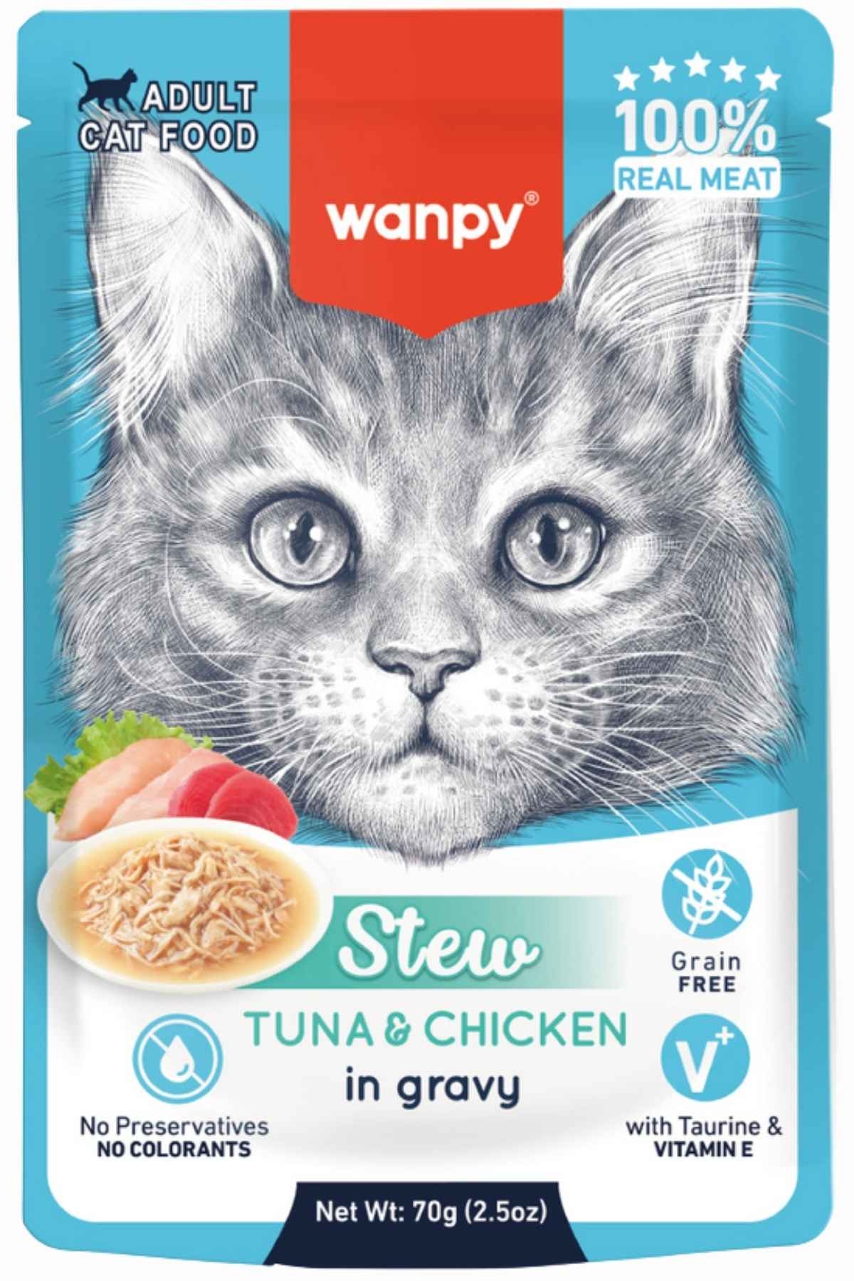WANPY 70G POUCH TON BALIK&TAVUKLU YAŞ KEDİ MAMASI