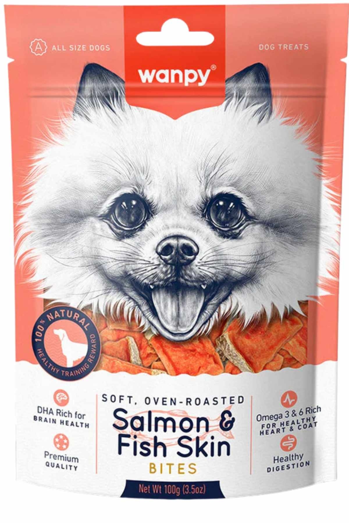 WANPY YUMUŞAK SOMON VE BALIK DERİSİ KÖPEK ÖDÜLÜ 100GR