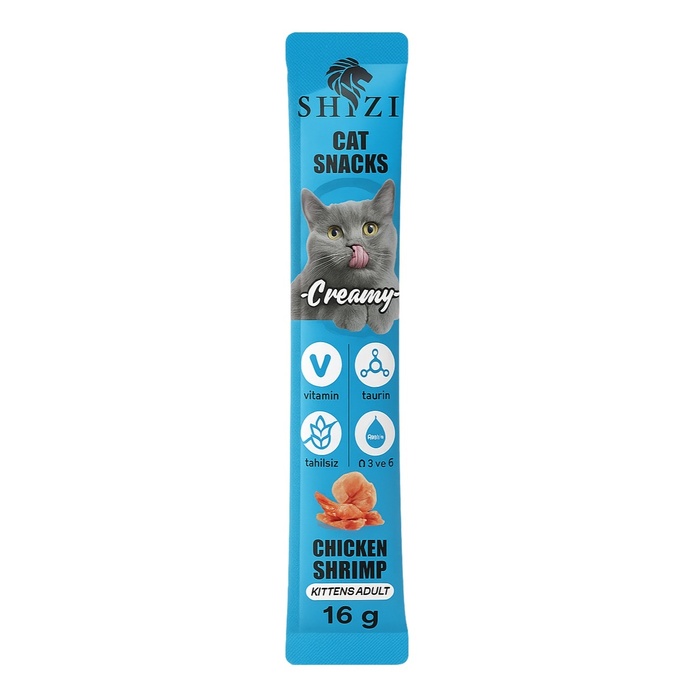 SHİZİ TAVUKLU VE KARİDESLİ BAĞIŞIKLIĞI GÜÇLENDİRİCİ SIVI KEDİ ÖDÜLÜ (16 G)