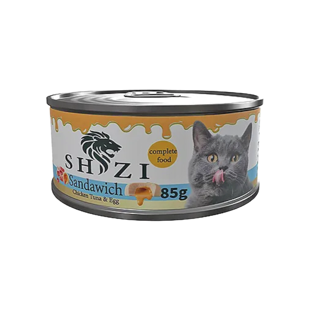 SHİZİ TAVUK ETLİ TON BALIKLI VE YUMURTALI EZME KEDİ KONSERVESİ 85GR