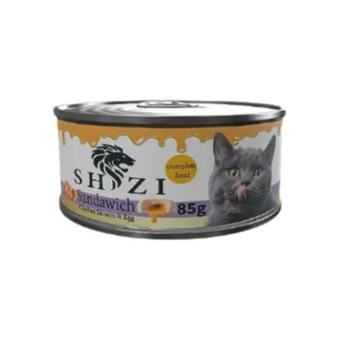 SHİZİ TAVUK ETLİ SOMONLU VE YUMURTALI EZME KEDİ KONSERVESİ 85GR