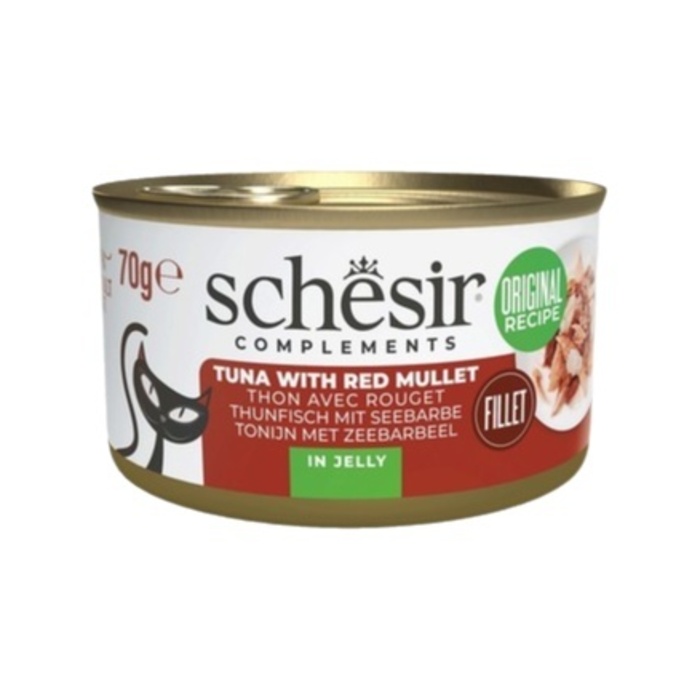 SCHESİR TAMAMLAYICI TON VE BARBUN BALIKLI JÖLE İÇİNDE KEDİ KONSERVESİ 70G