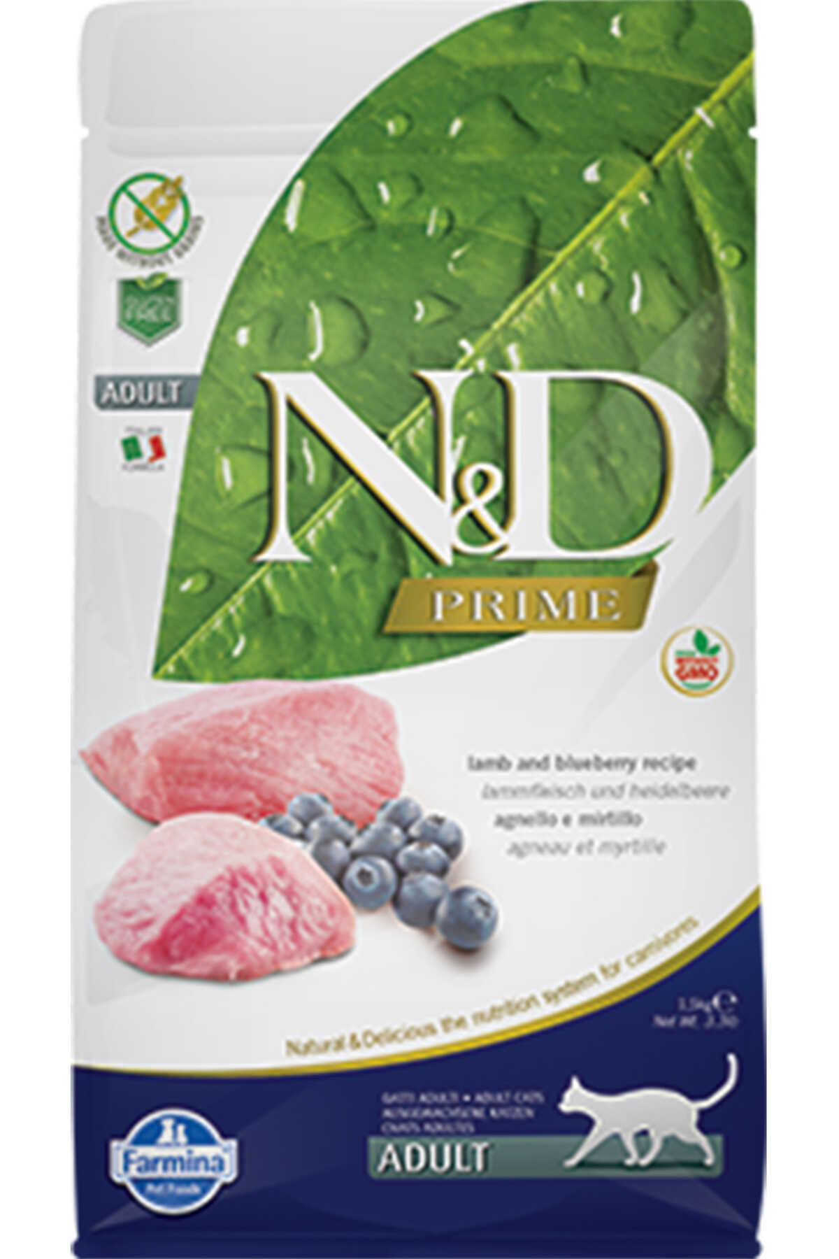 N&D KUZU ETLİ YABAN MERSİNLİ TAHILSIZ YETİŞKİN KEDİ MAMASI 1.5 KG