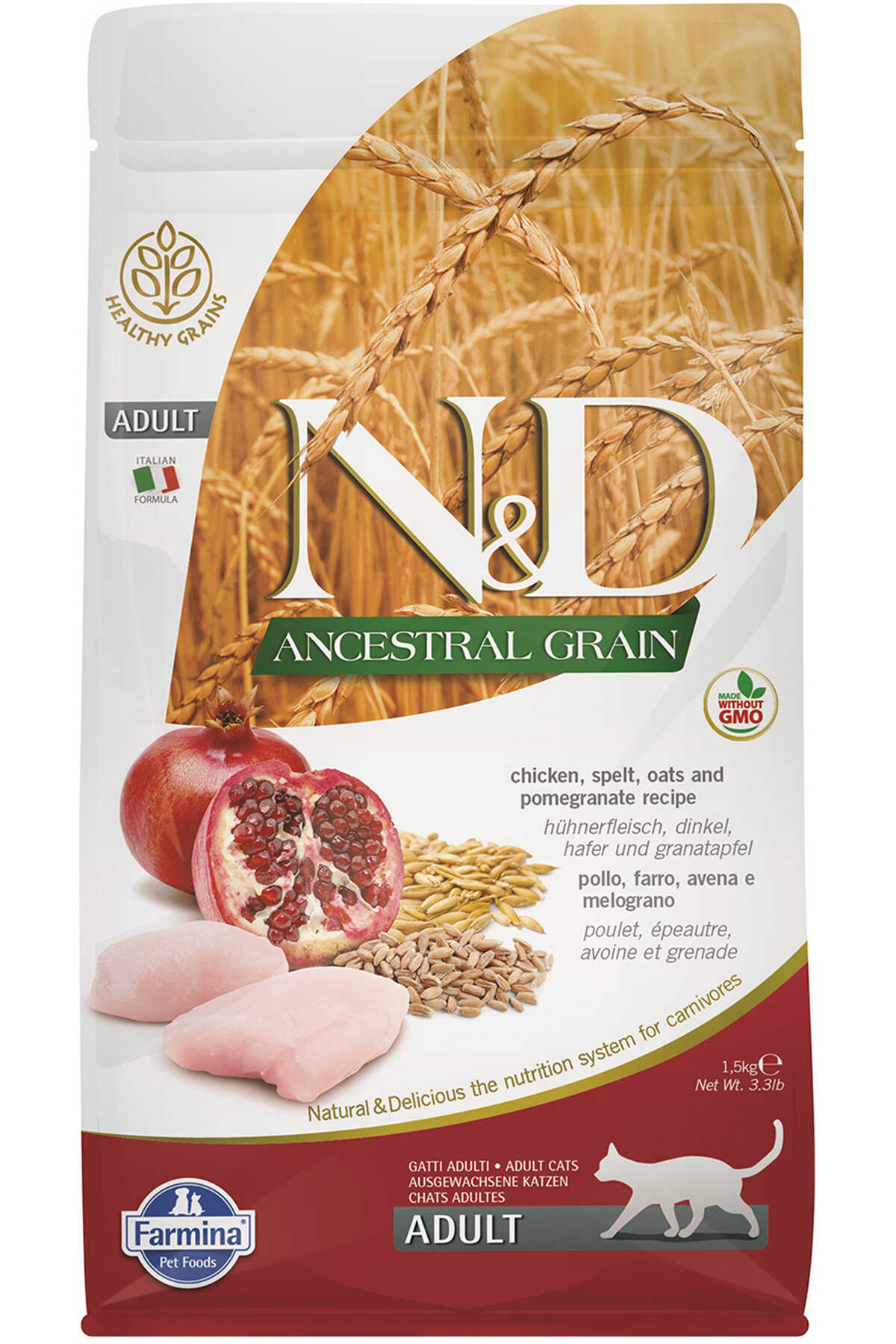 N&D ANCESTRAL GRAIN  TAVUK, KILÇIKSIZ BUĞDAY, YULAF & NAR YETİŞKİN