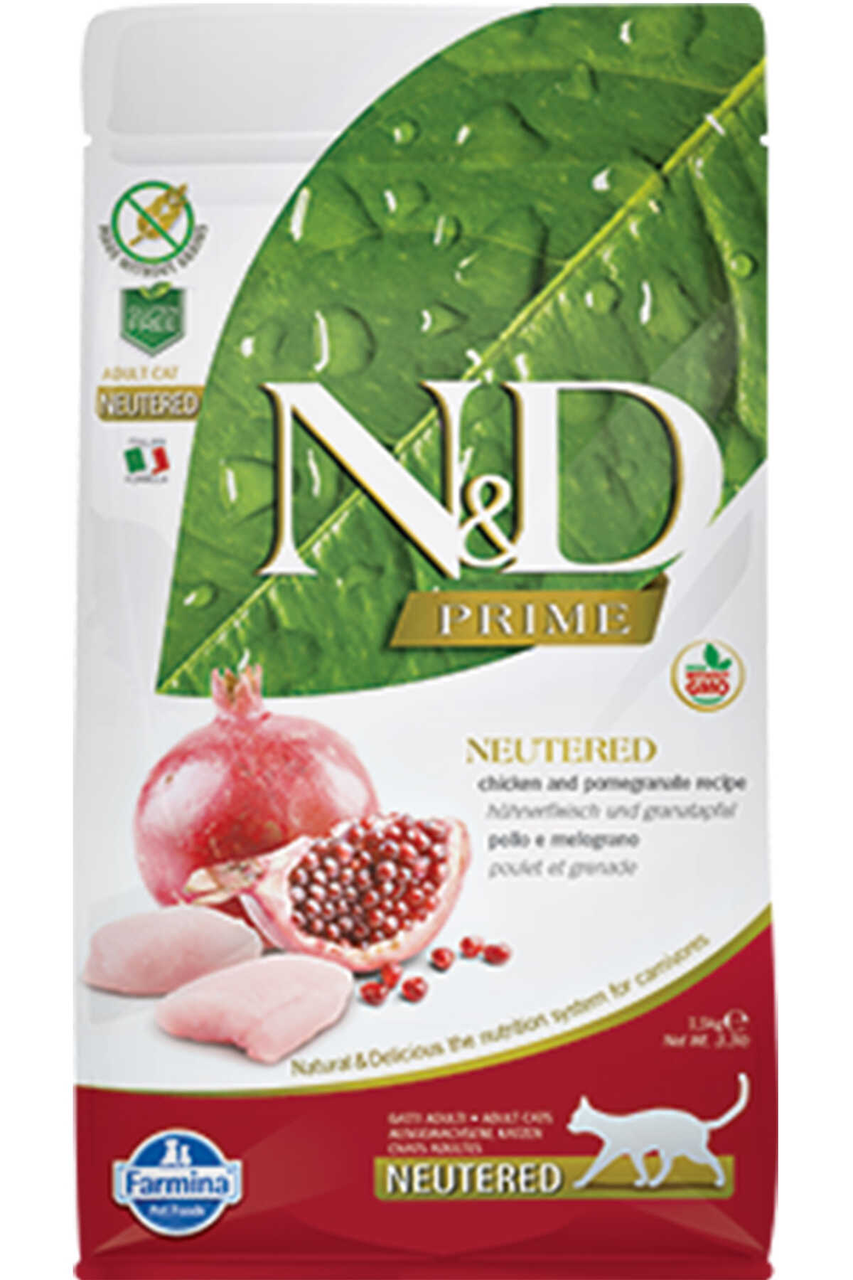 N&D Tahılsız Tavuk Etli ve Narlı Kısırlaştırılmış Kedi Maması (1,5 kg)