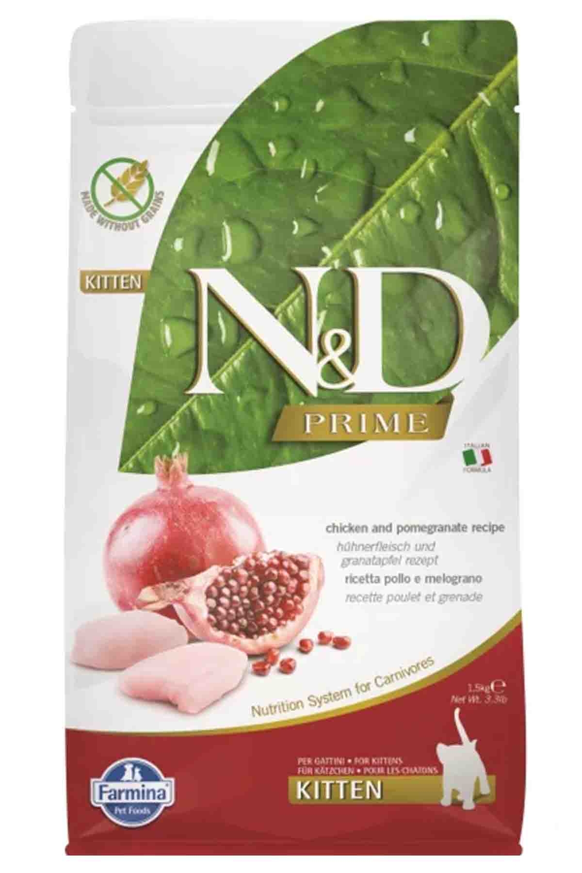 N&D TAHILSIZ TAVUK & NAR YAVRU, HAMİLE, EMZİREN KEDİ MAMASI 1.5 KG
