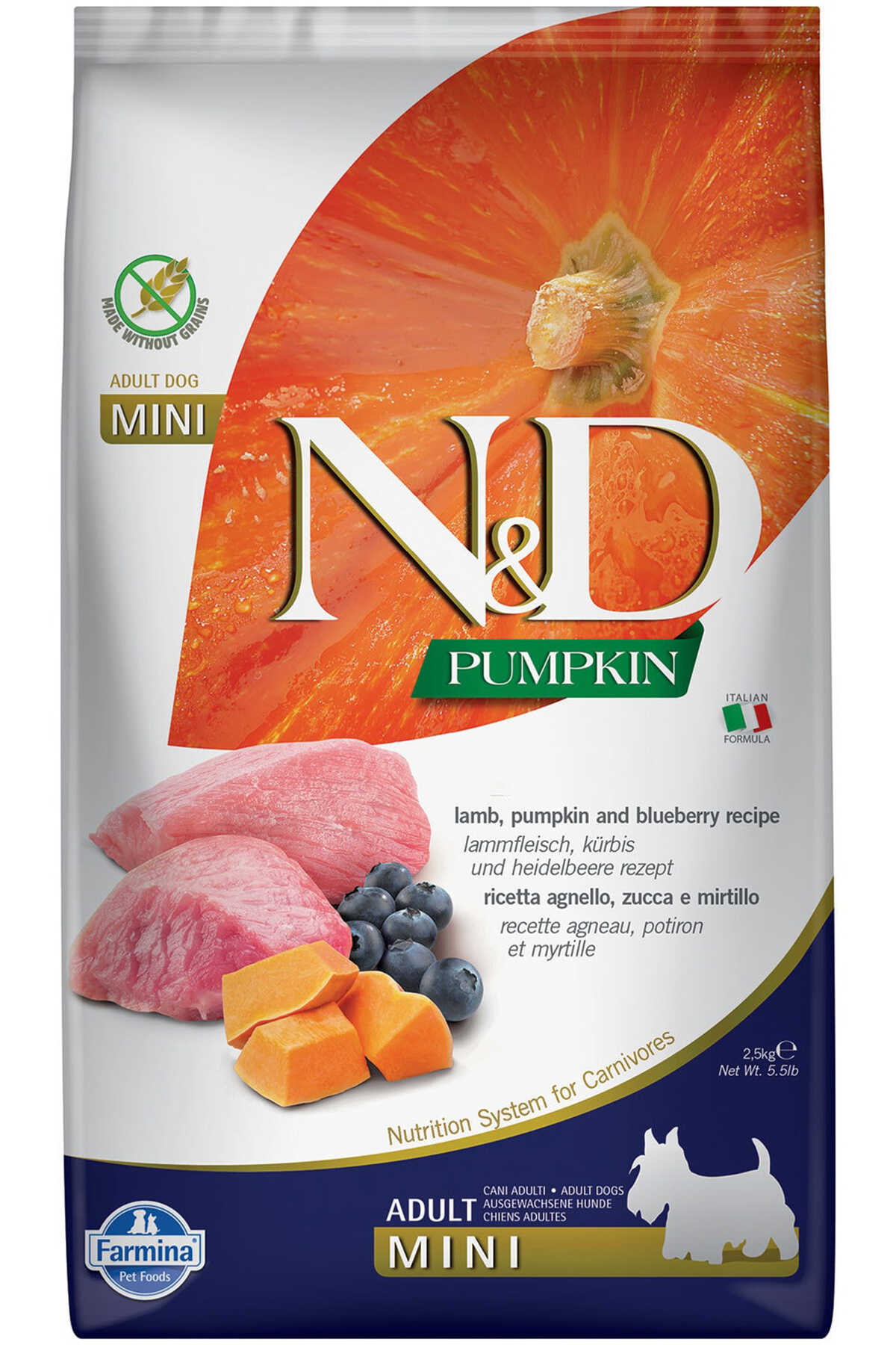 N&D BALKABAKLI KUZU ETLİ TAHILSIZ KÜÇÜK IRK KÖPEK MAMASI 2.5 KG