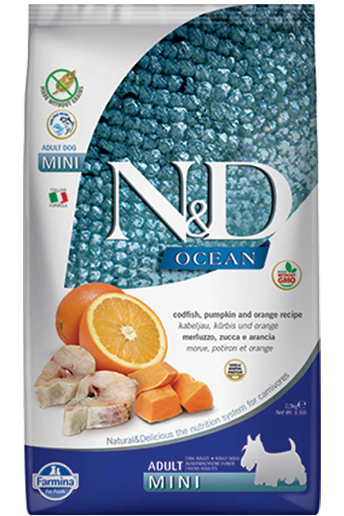 N&D OCEAN  MORİNA BALIĞI, BALKABAĞI & PORTAKAL YETİŞKİN MINI