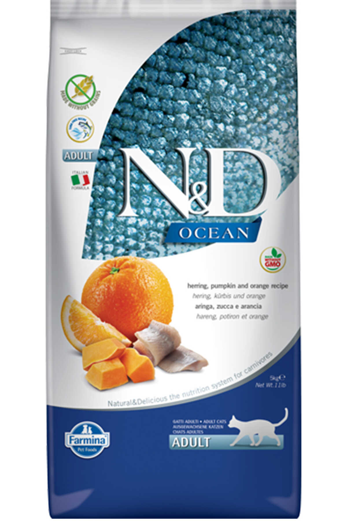 N&D OCEAN  RİNGA BALIĞI, BALKABAĞI & PORTAKAL YETİŞKİN