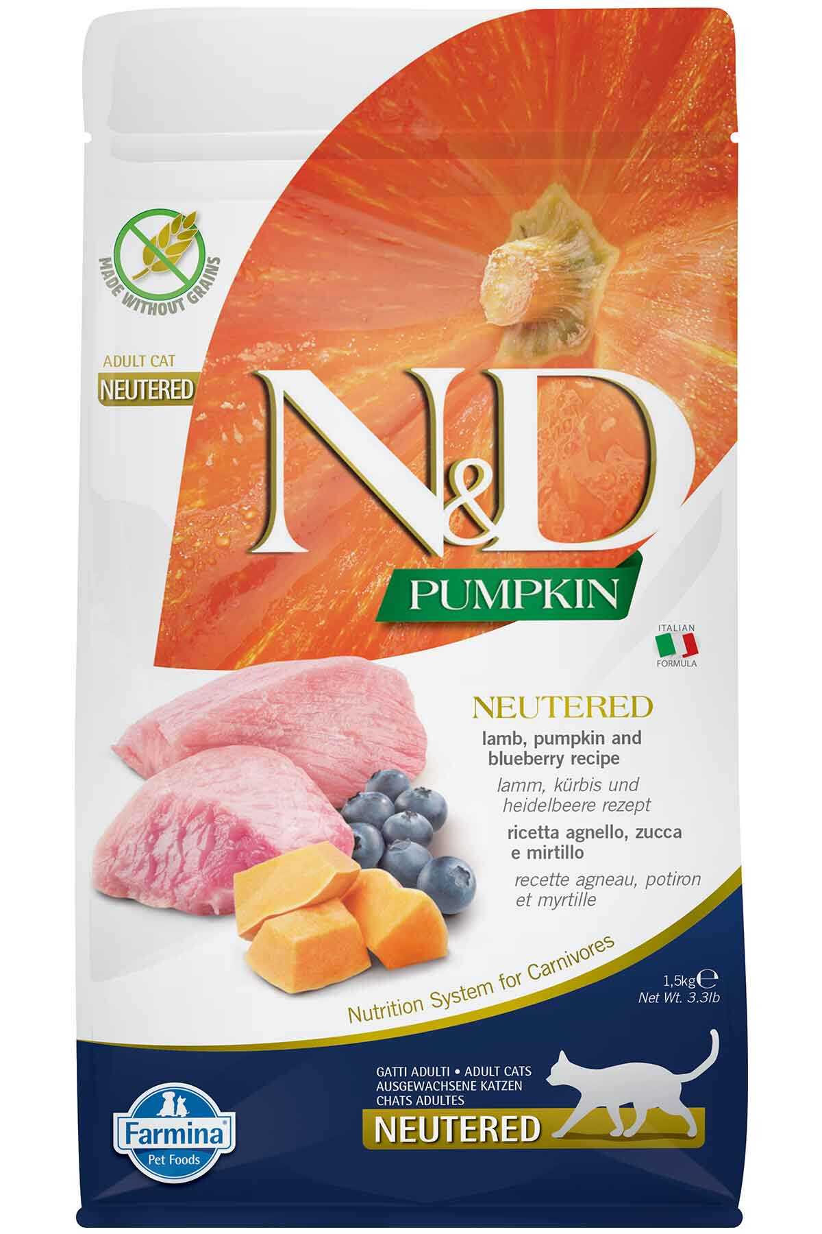 N&D BALKABAKLI KUZU YABAN MERSİNLİ KISIRLAŞTIRILMIŞ KEDİ MAMASI 1.5KG