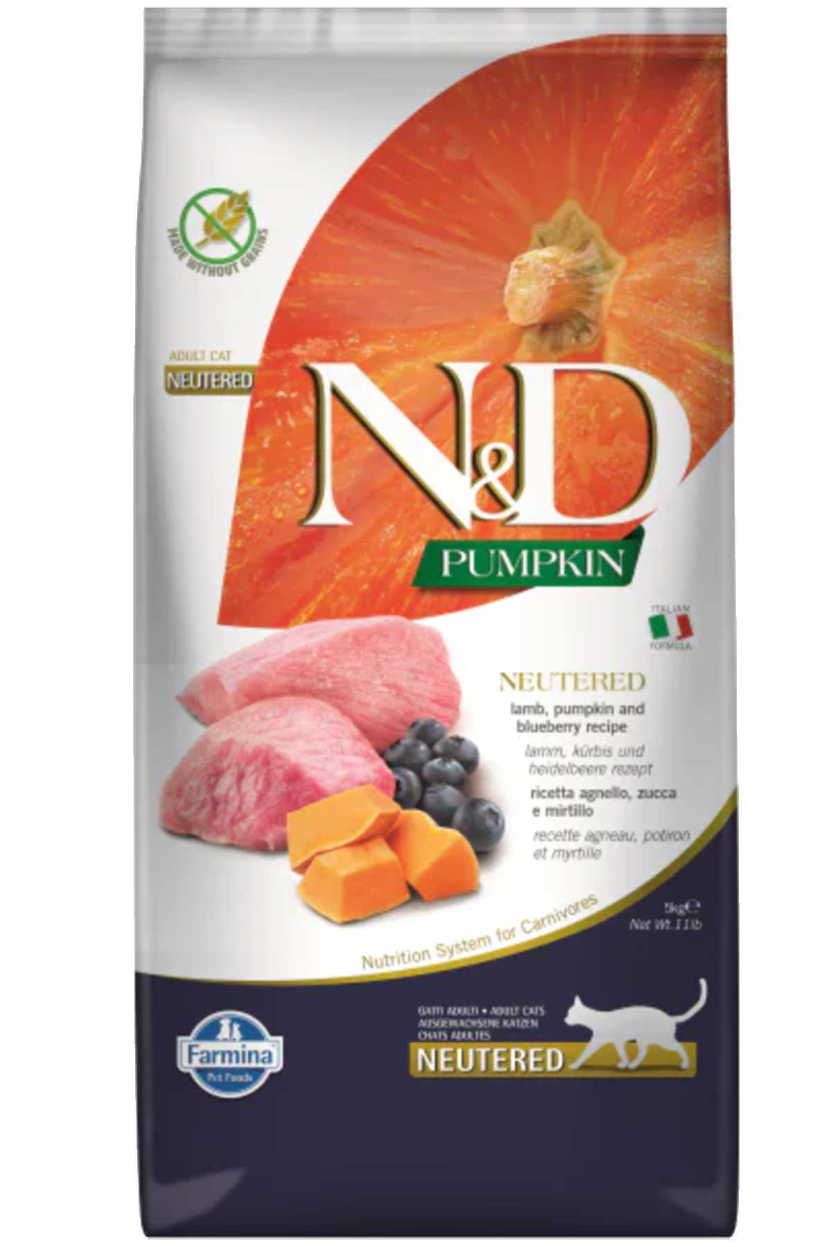 N&D PUMPKIN TAHILSIZ  KUZU &YABAN MERSİNİ KISIRLAŞTIRILMIŞ YETİŞKİN