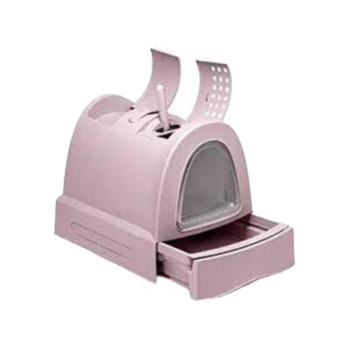 IMAC ZUMA TORBALI KAPALI KEDİ TUVALETİ PEMBE 56X40X42,5CM