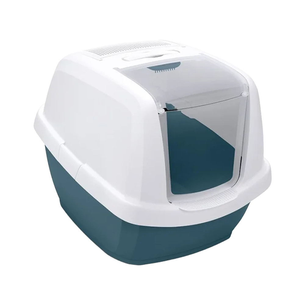 IMAC MADDY JUNIOR KAPALI KEDİ TUVALETİ PETROL MAVİ 57X43X41CM