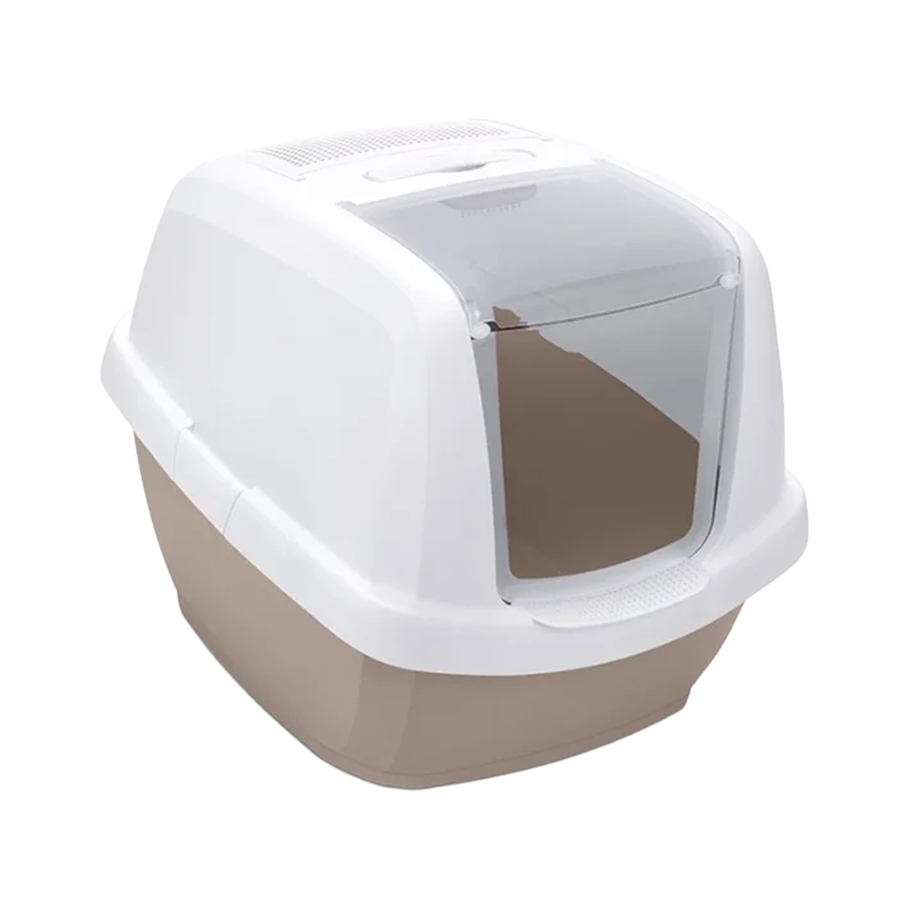 IMAC MADDY JUNIOR KAPALI KEDİ TUVALETİ BEJ/BEYAZ 57X43X41CM