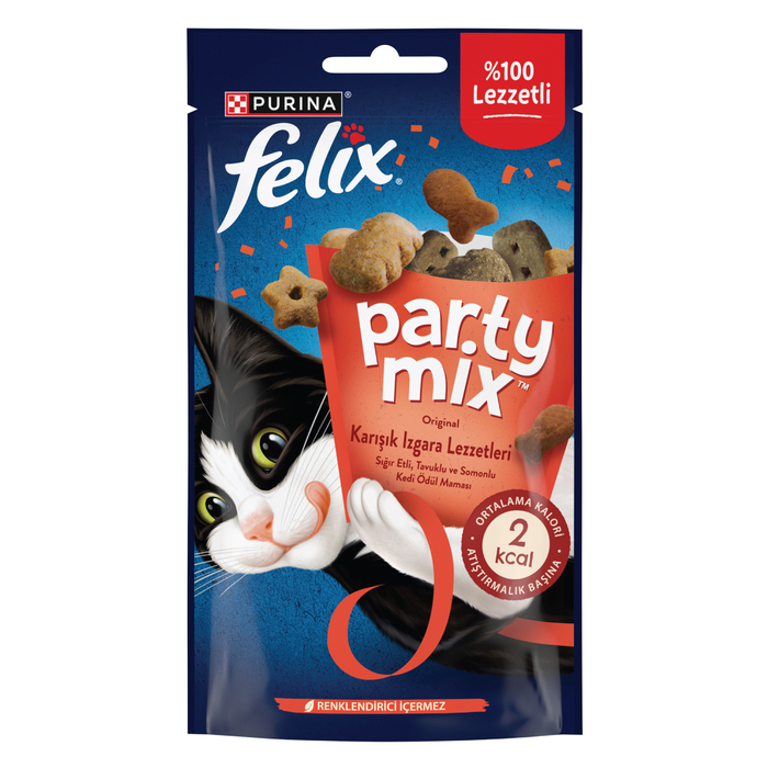FELİX PARTY MİX ORİGİNAL KARIŞIK IZGARA LEZZETLERİ KEDİ ÖDÜL MAMASI 60GR