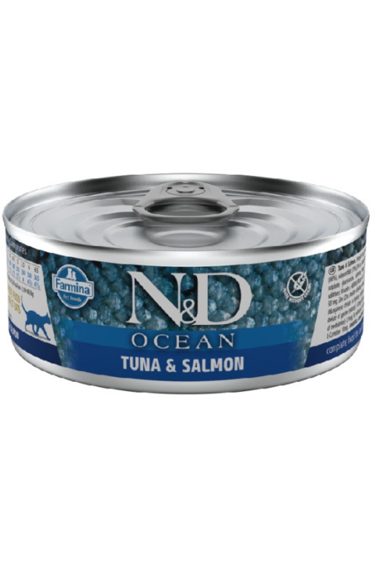 N&D OCEAN TON BALIĞI VE SOMONLU KEDİ KONSERVESİ 80 GR