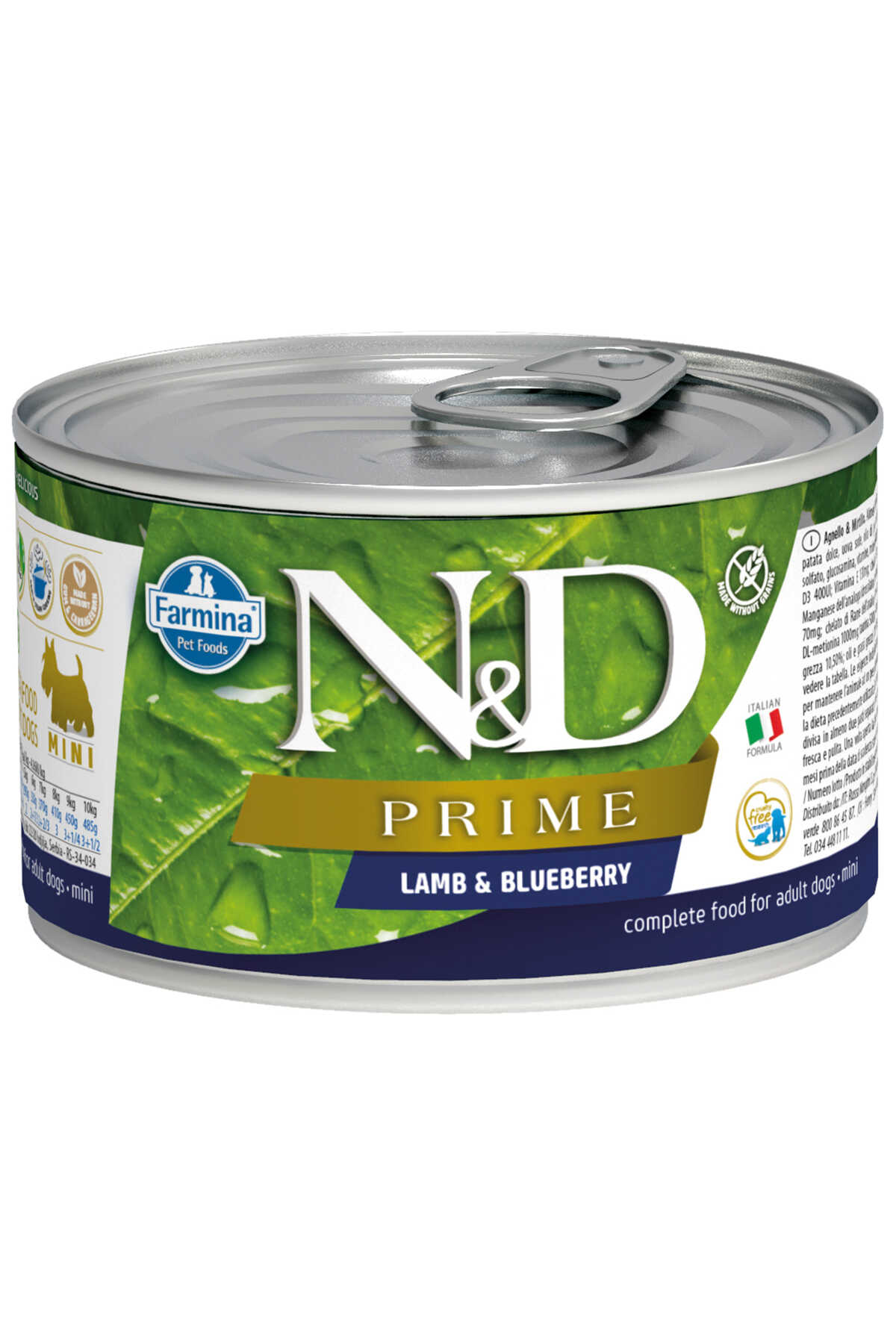N&D PRIME KÖPEK KONS. KUZU & YABANMERSİNİ MINI 140 GR
