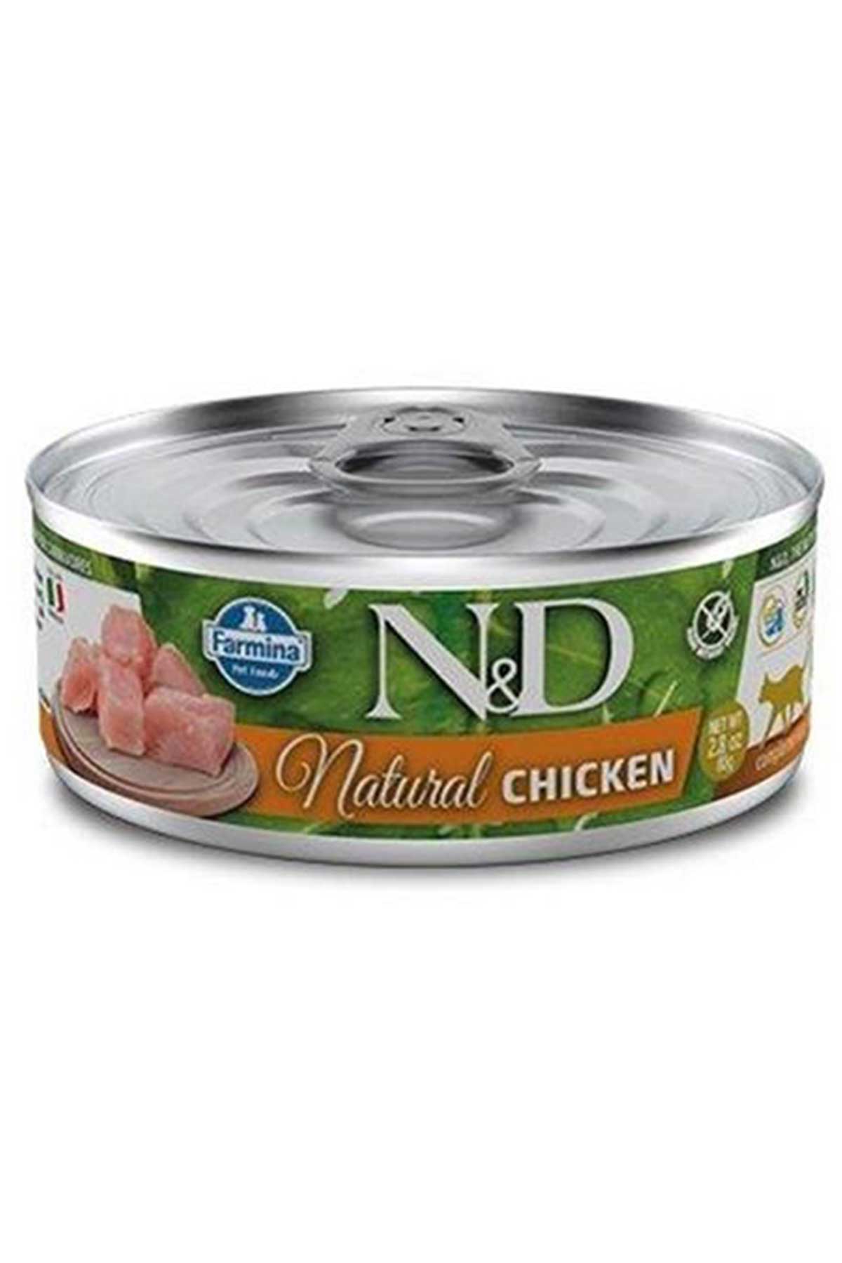 N&D NATURAL TAVUKLU YETİŞKİN KEDİ KONSERVESİ 70 GR