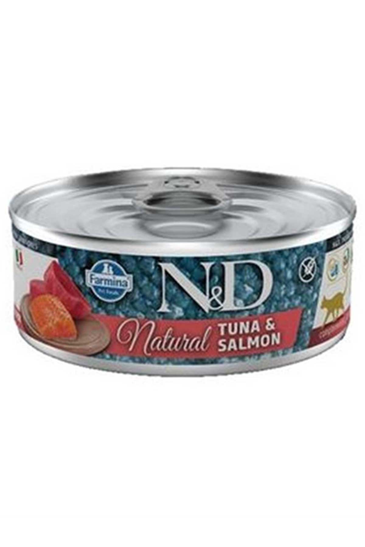 N&D NATURAL CAT TON BALIKLI SOMONLU KEDİ KONSERVESİ 70 GR