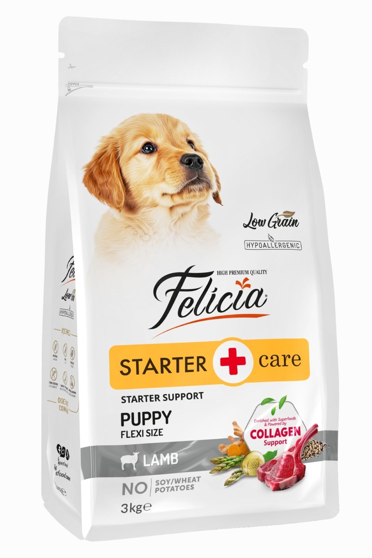 Felicia Starter Care Hipoalerjenik Az Tahıllı, Kuzu Etli & Pirinçli Yavru Köpek Maması (3 kg)