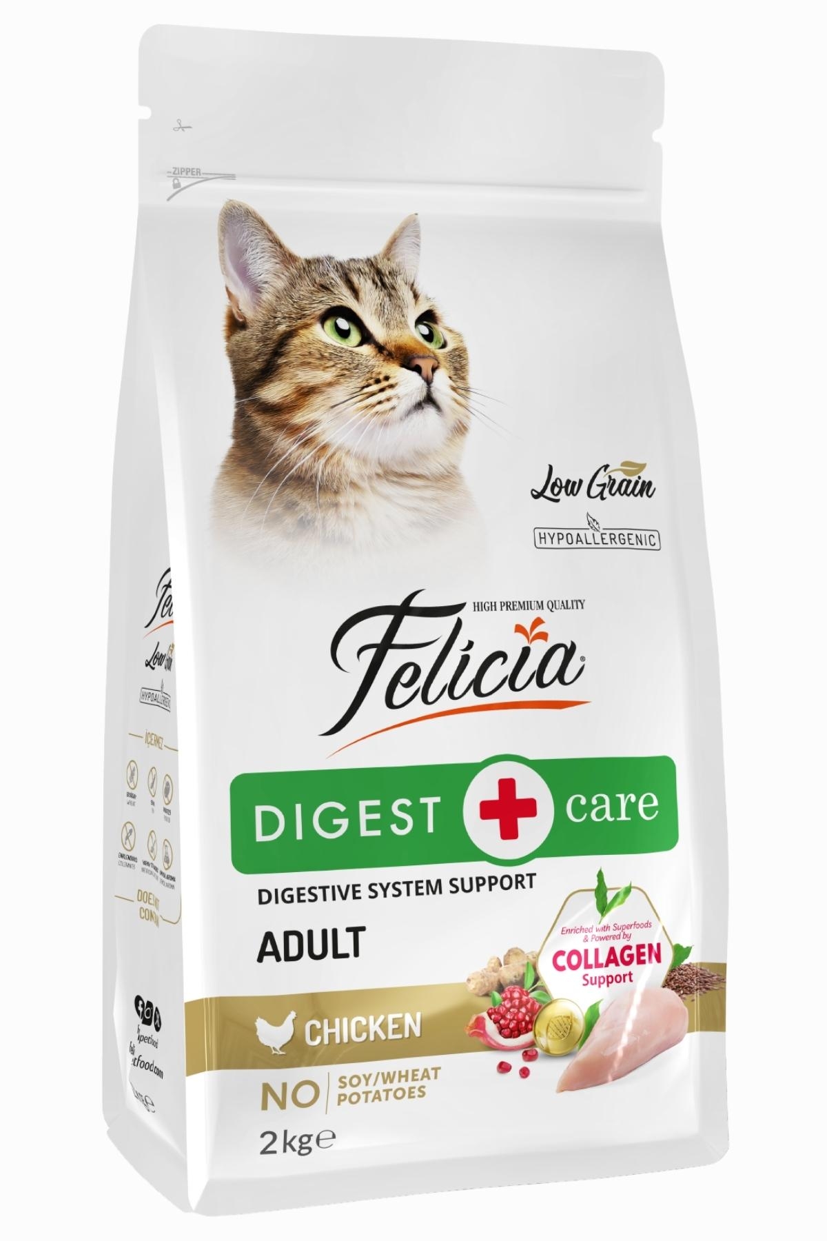 Felicia Digest Care Hipoalerjenik Az Tahıllı ve Tavuk Etli Yetişkin Kedi Maması (2 kg)