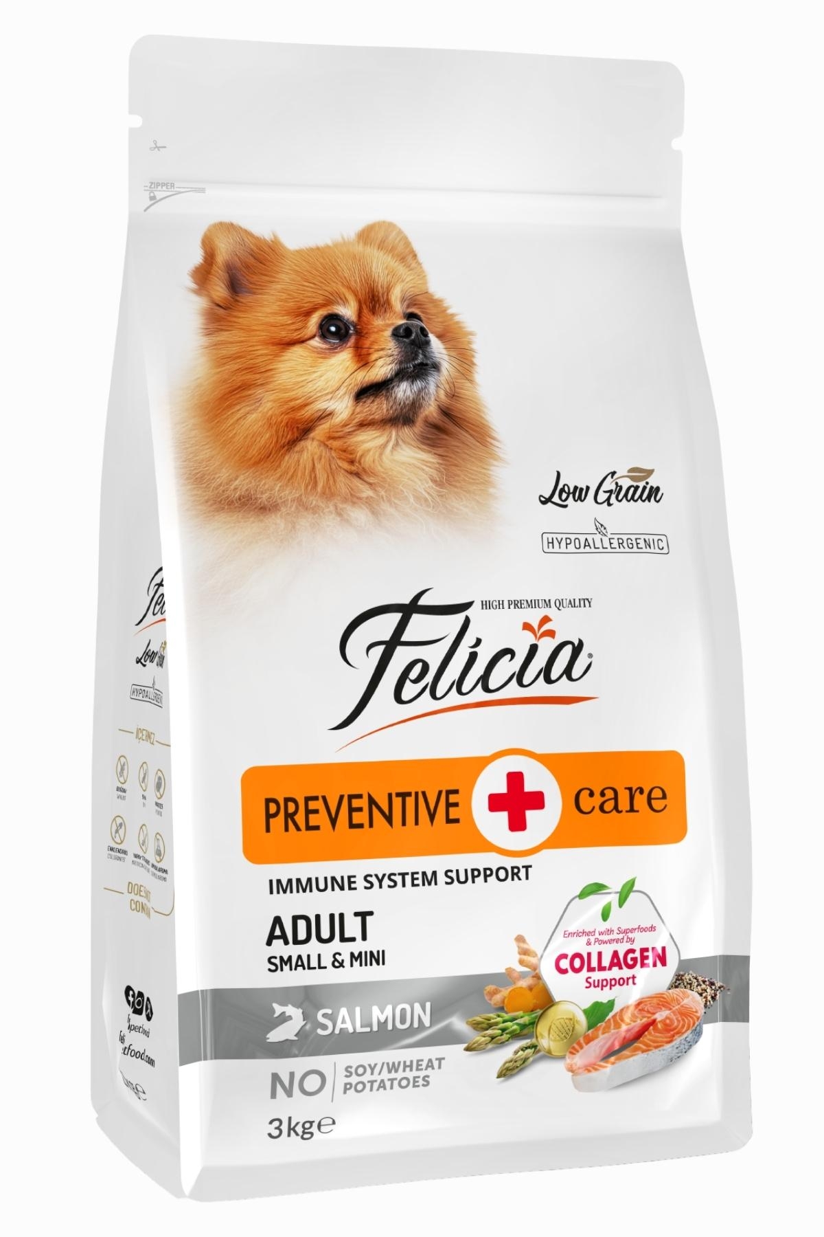 Felicia Preventive Care Hipoalerjenik Somonlu Küçük Irk Yetişkin Köpek Maması (3 kg)