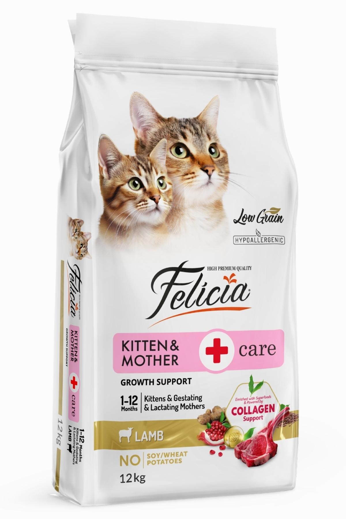 Felicia Hipoalerjenik Az Tahıllı ve Kuzu Etli Anne ve Bebek Kedi Maması (12 kg)