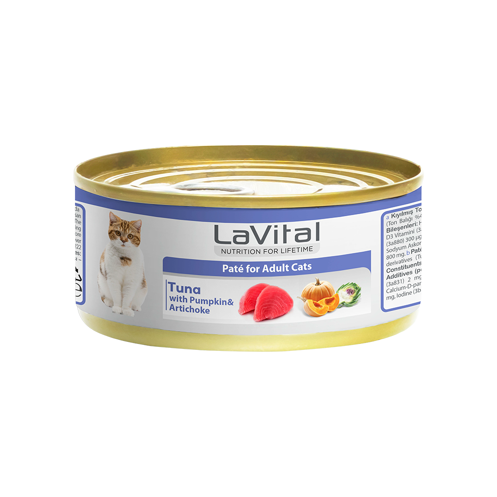 LAVİTAL TON BALIKLI, BALKABAĞI VE ENGİNARLI YETİŞKİN KEDİ KONSERVESİ 85GR