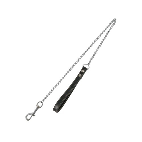 ZAMPA SIYAH DERI SAPLI KÖPEK GEZDIRME ZINCIRI 3.5 MM X 120 CM