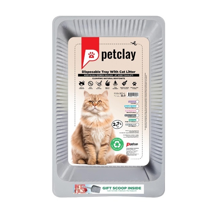 PETCLAY BENTONİT TEK KULLANIMLIK KEDİ KUMU 2,7