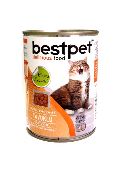 PET QUATRO TAVUKLU KEDİ KONSERVESİ 400GR