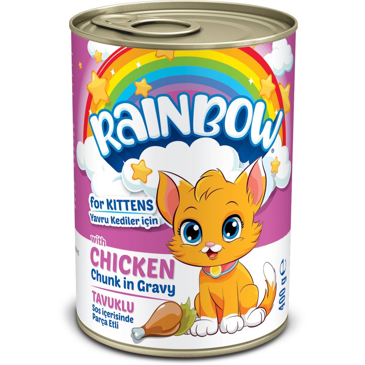 PET QUATRO PARÇA ETLİ TAVUKLU YAVRU KEDİ KONSERVESİ 400GR