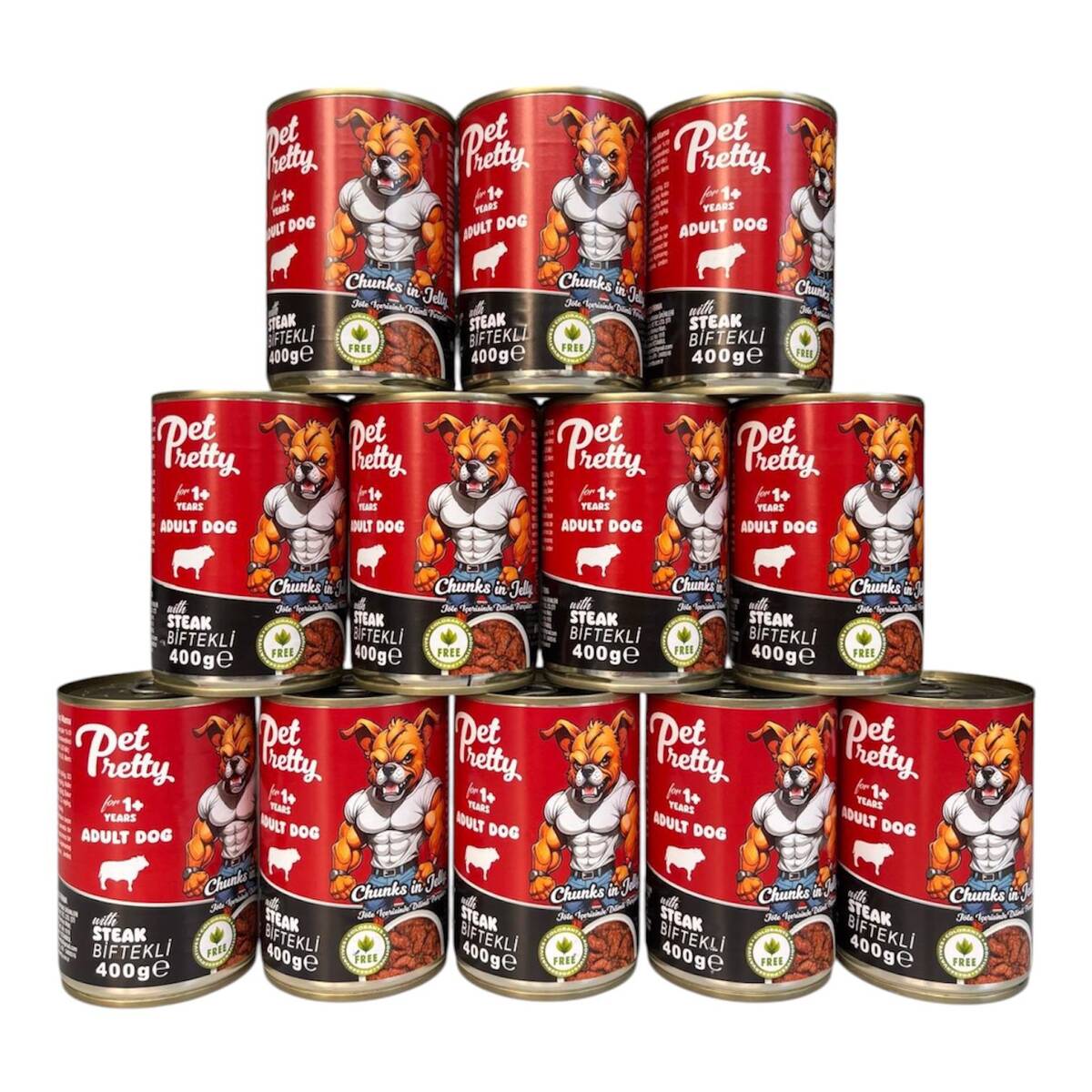 PETEKO YETİŞKİN KÖPEK KONSERVE BİFTEKLİ 400GR