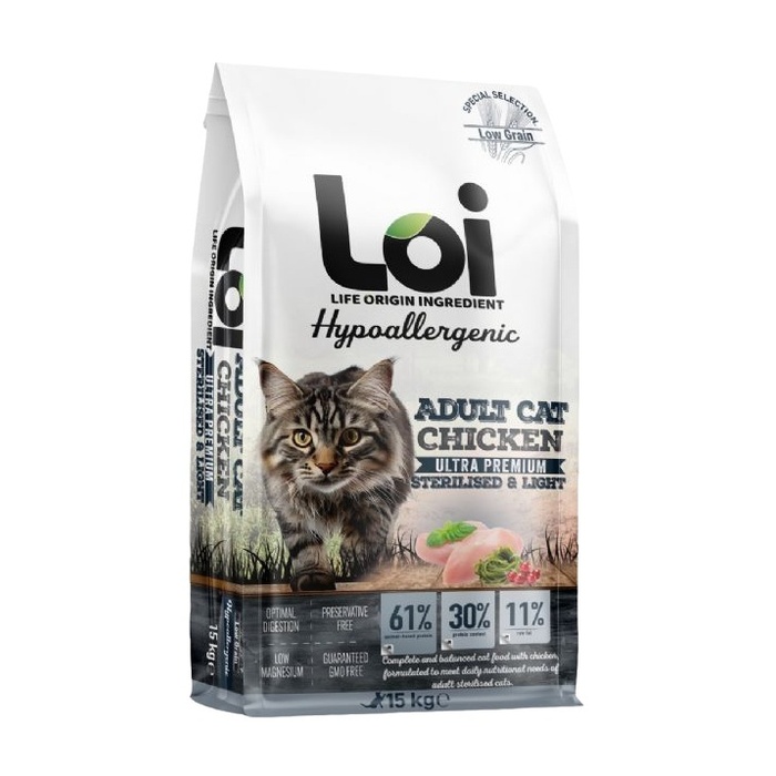 LOI YETİŞKİN KISIR KEDİ - TAVUKLU - 15 KG