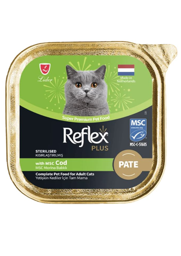 REFLEX PLUS PATE MSC RİNGA VE MSC MORİNA BALIKLI YETİŞKİN KEDİ MAMASI 85 G