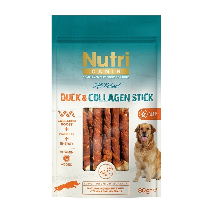 NUTRİ CANİN ÖRDEKLİ VE KOLAJENLİ ÇUBUK KÖPEK ÖDÜL MAMASI 80GR
