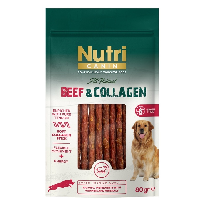 NUTRİ CANİN SIĞIRLI VE KOLAJENLİ KÖPEK ÖDÜL MAMASI 80GR