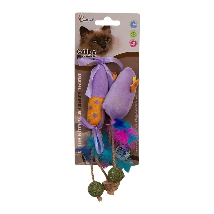 EASTLAND MATATABİ VE CATNİPLİ PELUŞ FARE VE ŞEKERL