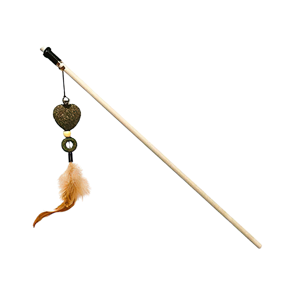 Eastland Tüylü Catnipli Kedi Otlu Kalpli Olta (40 cm)