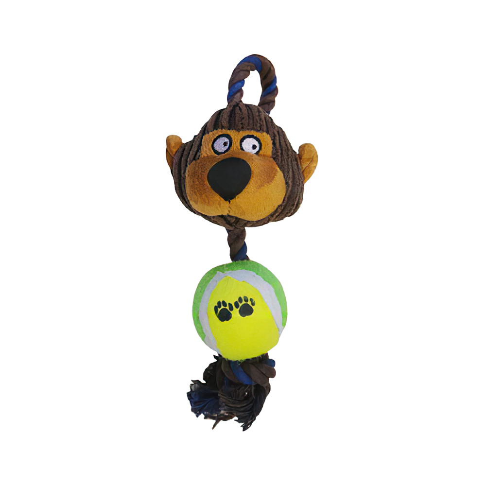 Eastland Maymun Figürlü Tenis Toplu Köpek Diş İpi (12 x 35 cm)
